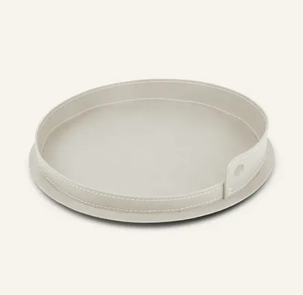 Petite maroquinerie - Plateau rond en acier et cuir PLETO - LIMAC DESIGN