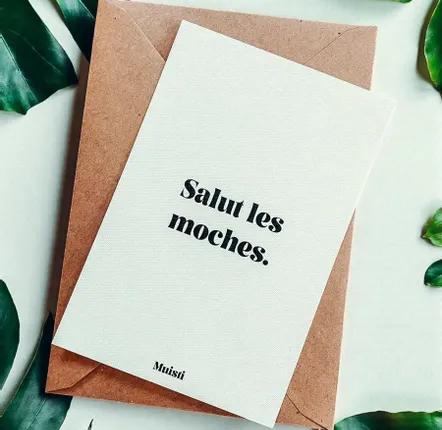 Carterie - Carte postale message - Salut les moches – Format 10x15cm - MUISTI