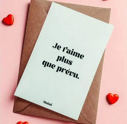 Card shop - Postcard message - I love you more than I expected - Size 10x15cm - MUISTI