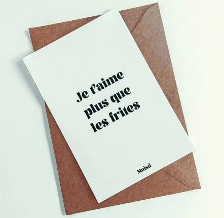 Card shop - Postcard message - I love you more than fries - Size 10x15cm - MUISTI