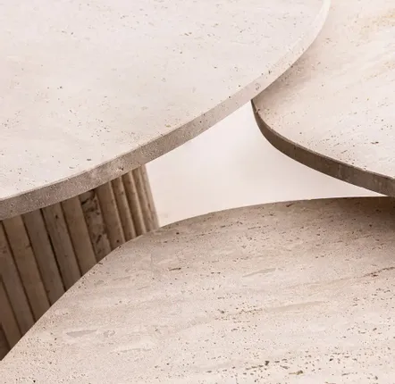 Coffee tables - Orion natural travertine coffee tables - DESIGN TRIP