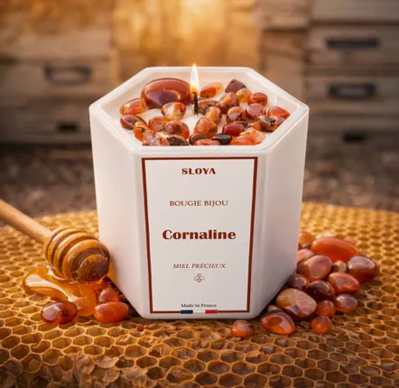 Gifts - Carnelian Jewelry Candle - Precious Honey Fragrance - SLOYA