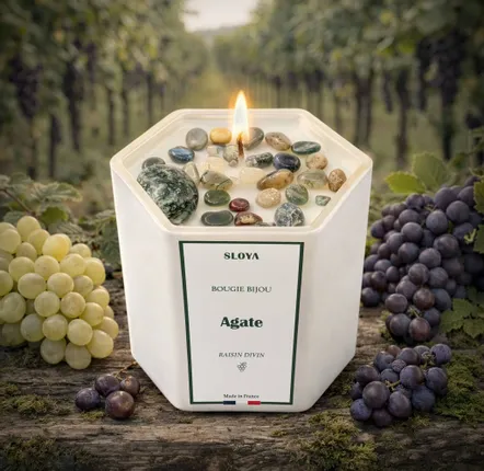 Gifts - Agate Jewelry Candle - Divine Grape Fragrance - SLOYA
