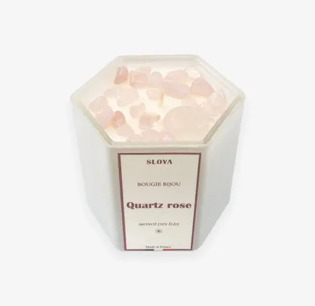 Gifts - Rose Quartz Jewelry Candle - Island Monoi Fragrance - SLOYA