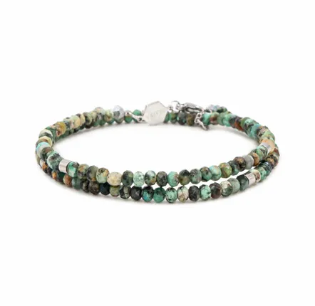 Bijoux - Bracelet Lumia en pierres Turquoise Africaine - SLOYA