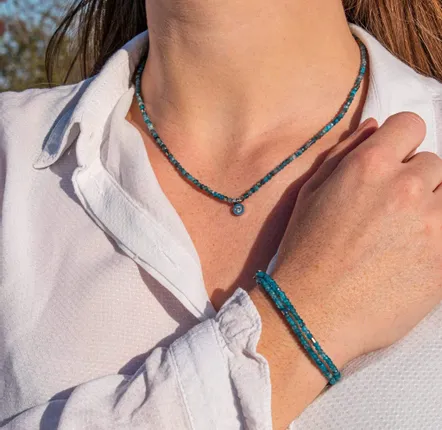 Bijoux - Bracelet Lumia en pierres Apatite - SLOYA