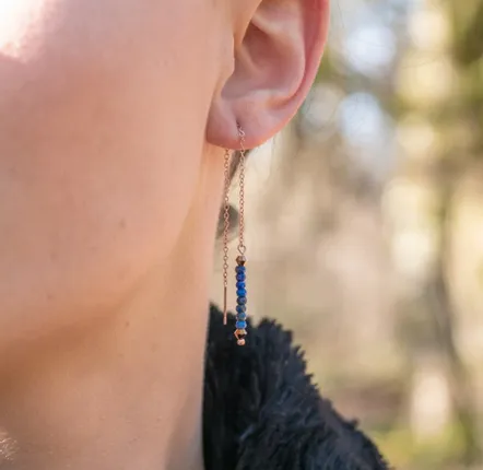 Gifts - Lumia Lapis Lazuli Stone Drop Earrings - SLOYA