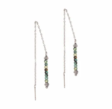 Gifts - Lumia African Turquoise Stone Drop Earrings - SLOYA