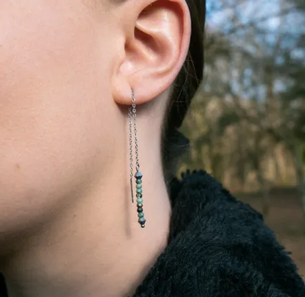 Gifts - Lumia African Turquoise Stone Drop Earrings - SLOYA