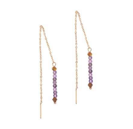 Gifts - Lumia Amethyst Stone Drop Earrings - SLOYA