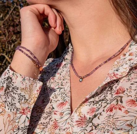 Gifts - Lumia Amethyst Stone Necklace, Bracelet & Earrings Set - SLOYA