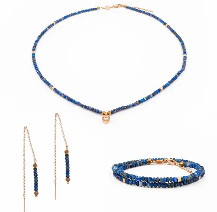 Gifts - Lumia Lapis Lazuli Stone Necklace, Bracelet & Earrings Set - SLOYA