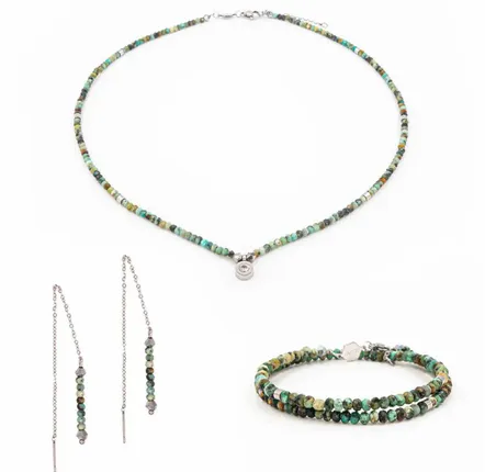 Gifts - Lumia African Turquoise Stone Necklace, Bracelet & Earrings Set - SLOYA