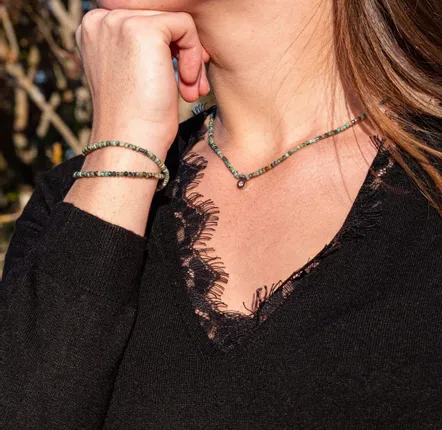 Gifts - Lumia African Turquoise Stone Necklace, Bracelet & Earrings Set - SLOYA