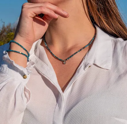 Gifts - Lumia Apatite Stone Necklace, Bracelet & Earrings Set - SLOYA