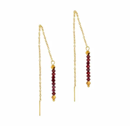 Gifts - Lumia Garnet Stone Drop Earrings - SLOYA