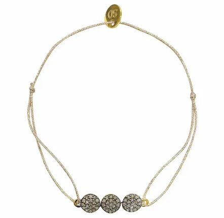Bijoux - Bracelet pavage diamants noirs- Jasmine Trio - SOPHIE DESCHAMPS BIJOUX