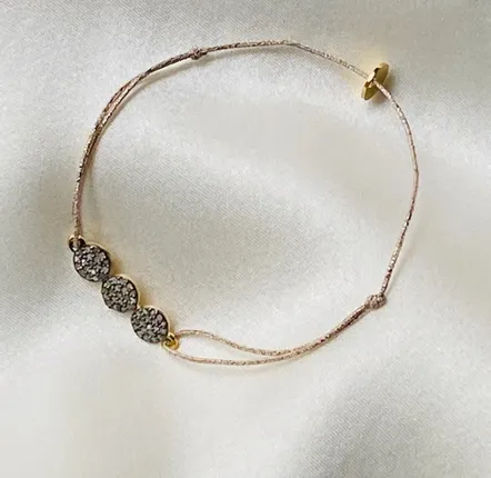 Bijoux - Bracelet pavage diamants noirs- Jasmine Trio - SOPHIE DESCHAMPS BIJOUX