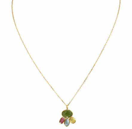 Bijoux - Collier chaine et pendentif tourmaline-Samode - SOPHIE DESCHAMPS BIJOUX