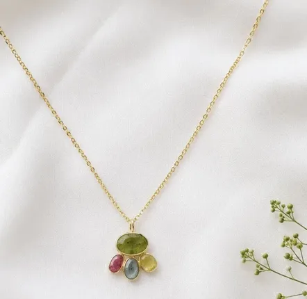 Bijoux - Collier chaine et pendentif tourmaline-Samode - SOPHIE DESCHAMPS BIJOUX