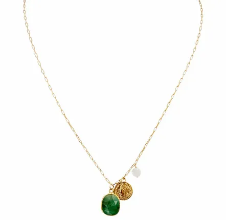 Bijoux - Collier chaine saphir et médaille- Taj Mahal - SOPHIE DESCHAMPS BIJOUX