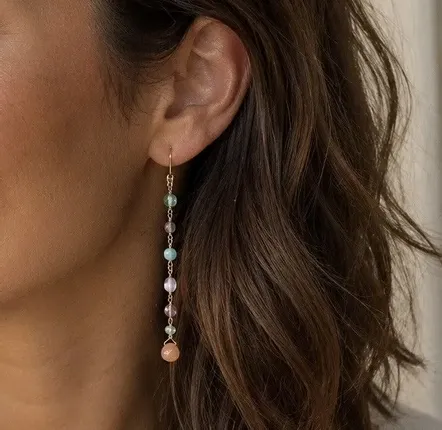 Bijoux - Boucle d'oreille de multi pierres fines- Magic - SOPHIE DESCHAMPS BIJOUX