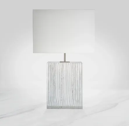 Lampes à poser - STRIES BLANCHES - Lampe à poser en pâte de verre - MAISON GOFFIER