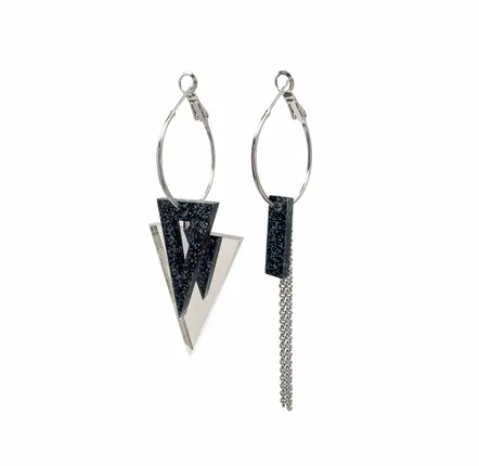 Jewelry - TIKA COMPO SILVER GLITTER EARRINGS - TELLMEE