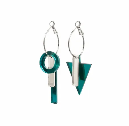 Jewelry - TIKA COMPO RING earrings duck blue/silver - TELLMEE