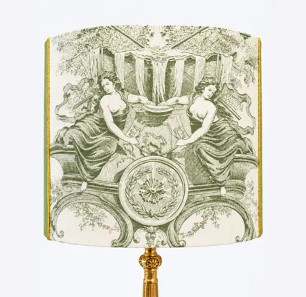 Table lamps - Antique Toile de Jouy lampshade - CHATEAU TALES