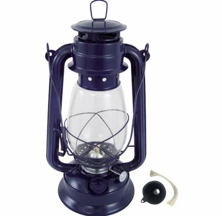 Outdoor table lamps - Dark blue hurricane lantern 12", burning time 24h - TRADE WINDS