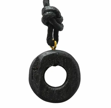 Jewelry - Bog Oak & Resin Pendant – Round, 35x35x10 mm - GLASS4CANDLES