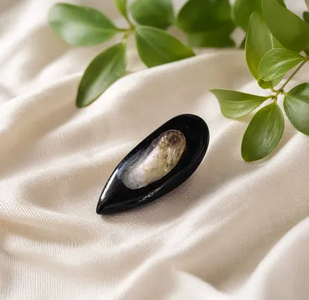 Jewelry - Bog Oak & Baltic Amber Pendant – 45x25x8 mm - GLASS4CANDLES