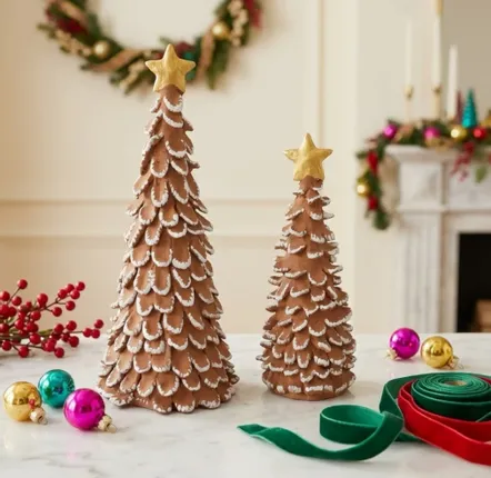 Décorations pour tables de Noël - Sapins Pain d'épice en Papier Maché - BE HOME
