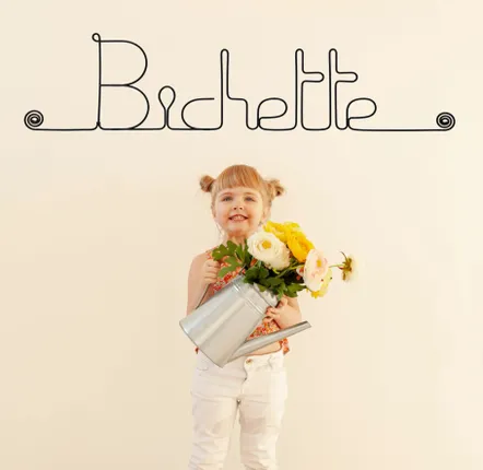 Gifts - Wire Wall Decoration\" Bichette\” - to pin - BIJOUX DE MUR
