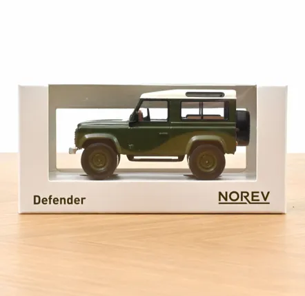 Toys - Land Rover Defender 1995 Olive Green and White Jet-car 1:43 - NOREV