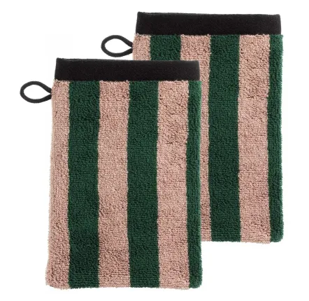 Autres linges de bain - Lot de 2 gants de toilette Charly Basilic 15 x 21 - LA CERISE SUR LE GATEAU
