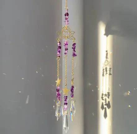 Objets design - Attrape-soleil Lotus & Améthyste - MANDALASHOP