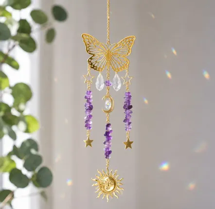 Objets design - Attrape-soleil Papillon Soluna Améthyste - MANDALASHOP