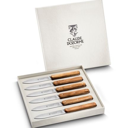 Cadeaux - Couteau de table NAVETTE 6.16 - Claude Dozorme - Coffret de 6 couteaux - LAGUIOLE CLAUDE DOZORME