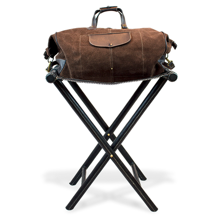 Walk-in closets - Large and Small luggage rack in leather - SOL & LUNA