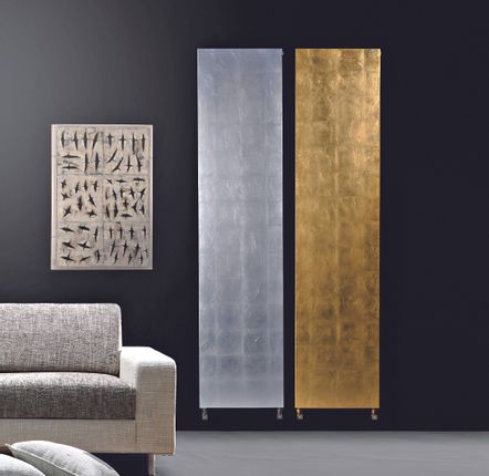 Radiateurs pour salle de bain - Radiateur PLATT feuille dorée/argentée - BREM PAR CHAUFFAGE DECOR - RADIATEURS DESIGN SUR STOCK