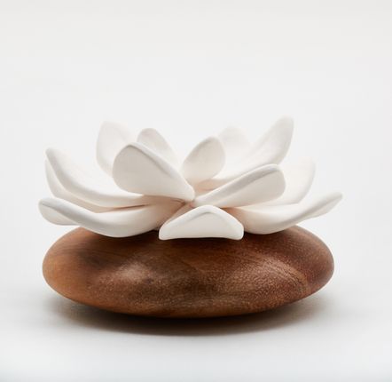 Scents - Natural home fragrance diffuser made of porcelain and wood - JADE - ANOQ