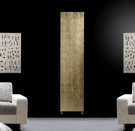 Radiateurs pour salle de bain - Radiateur PLATT feuille dorée/argentée - BREM PAR CHAUFFAGE DECOR - RADIATEURS DESIGN SUR STOCK