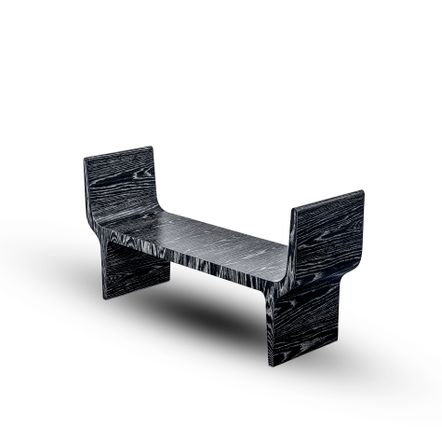 Banquettes pour collectivités - Copacabana Banc en Placage de Chêne Cérusé Noir - DUISTT