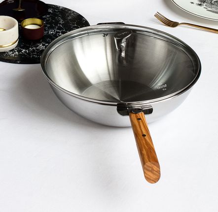 Frying pans - Stainless steel wok 18-10 24cm Casteline Removable - CRISTEL