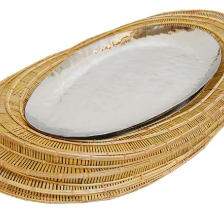 Spa - Plateau en bambou avec plaque en acier - KORAKOT