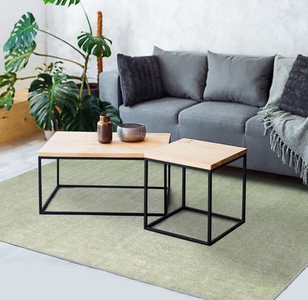 Objets de décoration - TAPIS DUNES - Effet délavé vert clair 160x230. - ALECTO TAPIS