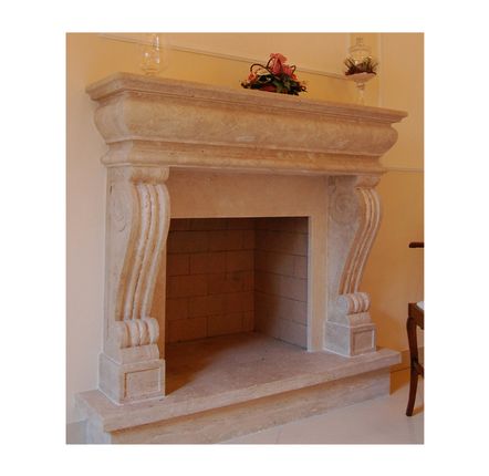 Fireplaces - Travertine fireplace  - TODINI SCULTURE