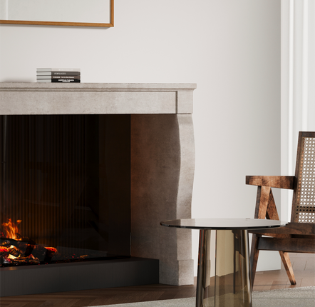 Fireplaces - Timeless Vintage European Beige Limestone Fireplace Surround - MAISON LEON VAN DEN BOGAERT